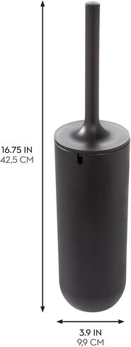 iDesign - 29567 Cade Bowl Brush and Holder, Toilet Cleaning Set for Bathroom, Matte Black 2 Each in Kuwait