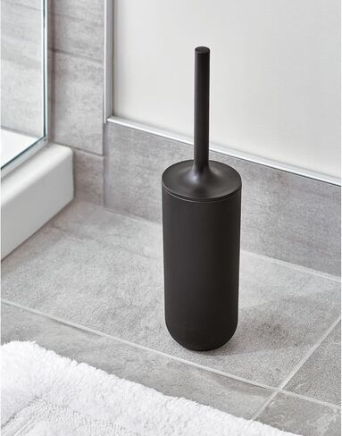 iDesign - 29567 Cade Bowl Brush and Holder, Toilet Cleaning Set for Bathroom, Matte Black 2 Each in Kuwait