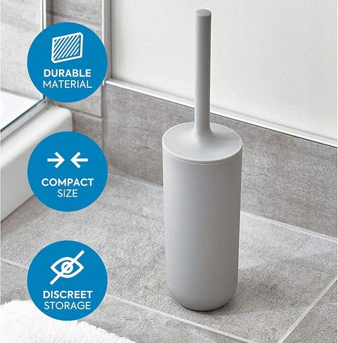 iDesign - 29567 Cade Bowl Brush and Holder, Toilet Cleaning Set for Bathroom, Matte Black 2 Each in Kuwait