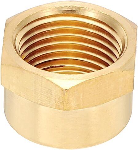 PATIKIL 3/4" NPT Female Brass Pipe Fitting Cap, Hex Head Brass Tubing Cap Thread Ends Cap Sealing Fittings for Refrigeration, Gas, Air, Water, Oil Line, Brass Tone in Saudi Arabia