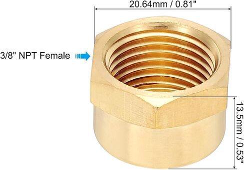 PATIKIL 3/4" NPT Female Brass Pipe Fitting Cap, Hex Head Brass Tubing Cap Thread Ends Cap Sealing Fittings for Refrigeration, Gas, Air, Water, Oil Line, Brass Tone in Saudi Arabia
