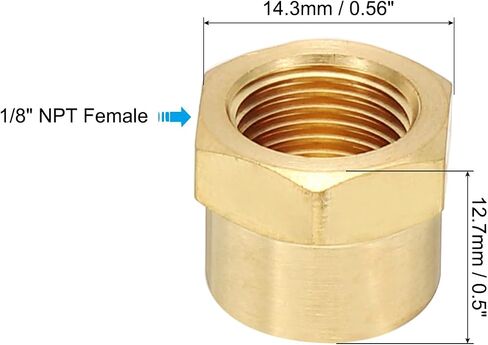 PATIKIL 3/4" NPT Female Brass Pipe Fitting Cap, Hex Head Brass Tubing Cap Thread Ends Cap Sealing Fittings for Refrigeration, Gas, Air, Water, Oil Line, Brass Tone in Saudi Arabia