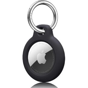 Airtag Holder for Apple Air Tags with Keychain, Anti-Scratch Shockproof GPS Cover Air-Tag Item Finders Case for Pets, Kids, Luggages (Red+Keychain)