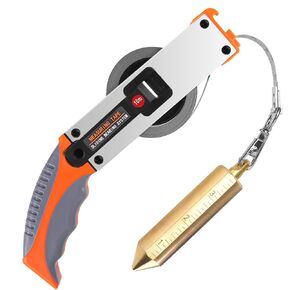 Oil Tank Gauging Tape, Explosion-Proof Sounding Tape Measure with Stainless Steel Ruler, 350g Brass Plumb Bob (15M/49ft)