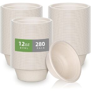 Large Paper Bowls Disposable,32oz Disposable Bowls for Hot Soup,150 Pack Eco-Friendly,Compostable Bagasse Bowls,Disposable Heavy Duty Biodegradable Bowls Bulk for Hot Food,Salad,Milk Cereals