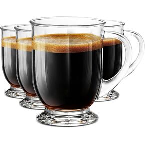 LUXU 24 OZ Glass Coffee Mugs(Set of 2),Large Clear Coffee Mug,Glass Mugs With Handles for Hot and Cold Beverages,Durable Mugs for Tea, Cappuccino, Latte,Coffee,Juice,Milk,Hot Chocolate,Beer Mugs
