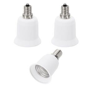 PATIKIL E14 to E26/E27 Light Socket Adapter, 4pcs Lamp Holder Convert Screw Base Converter for Halogen CFL Light Bulb, White