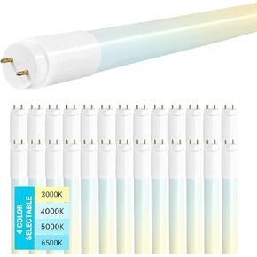 4FT T8 LED Tube Light, Type A+B, 12W/15W/18W/22W, 3000K | 4000K | 5000K | 6500K, Single and Double End Powered, Plug and Play or Ballast Bypass, 2860 Lumens, F32T8, 120-277V, Frosted Cover (4 Pack)