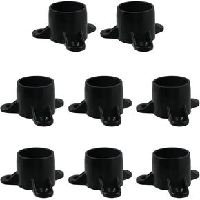 8pcs PVC Table Cap Cap Mettings 1-1/4 "Furniture Grade Rod Rod Tab Caps لبناء الأثاث دعم أقدام صنع أرفف التخزين (أسود)