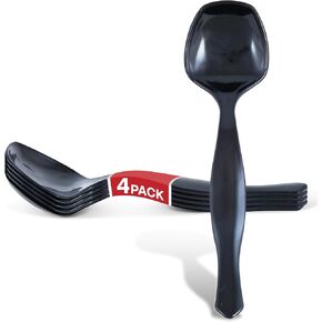 24 Count Disposable Serving Spoons, Black Plastic Serving Spoons for Catering Weddings, Holiday Parties, and More, Large Plastic Serving Utensils for Buffet, Party Spoons, Stock Your Home