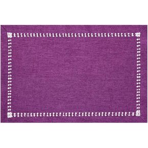 Grelucgo Hemstitch Purple Table Runner Or Dresser Scarf, Solid Color, Halloween, Weddings, Easter and Everyday Use (14 x 54 Inch)
