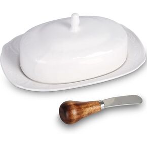 Butter Dish with Lid for countertop Ceramic Small Butter dish with Handle Design whale butter dish with lid Butter keeper container for kitchen butter tray for refrigerator