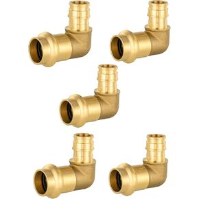 (Pack of 10) EFIELD 3/4 inch Press X 3/4 inch PEX-A Expansion Elbow Brass Fitting, For Copper and Pex-A Pipe Connection