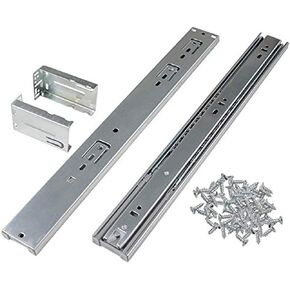 Gobrico 22 Inch Rear/Side Mount Drawer Slides, Ball Bearing Soft Close Drawer Slides Glides with Brackets, Full Extension Heavy Duty Drawer Glides and Runners 10 Pairs