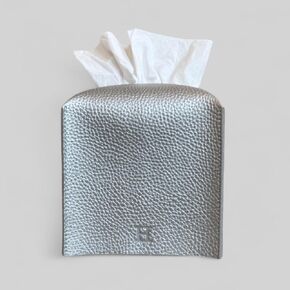 Hand Towel Box Cover Holder by Hirano's BAZAAR - Vegan Leather, Compatible with Kleenex Disposable Paper Hand Towels (Pure White)