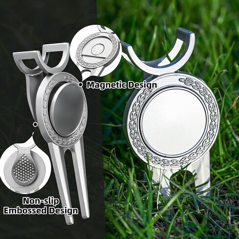 Mile High Life Golf Divot Repair Tool with Magnetic Golf Ball Marker, Golf Club Holder, Golf Gift for Golfer in Saudi Arabia
