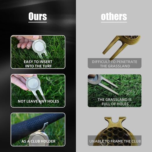 Mile High Life Golf Divot Repair Tool with Magnetic Golf Ball Marker, Golf Club Holder, Golf Gift for Golfer in Saudi Arabia