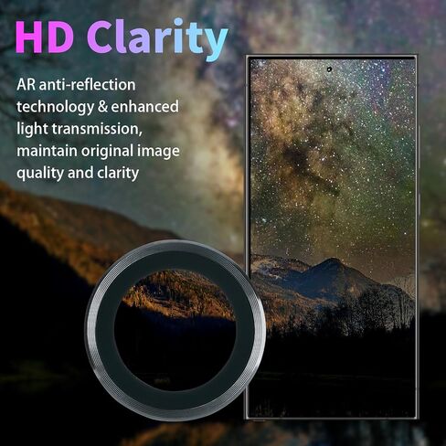 Camera Lens Protector for Samsung Galaxy S25 Ultra, Individual Tempered Glass Aluminum Alloy Ring Lens Cover with Installation Tray Fit for Samsung Galaxy S25 Ultra Diamond Colorful in Saudi Arabia