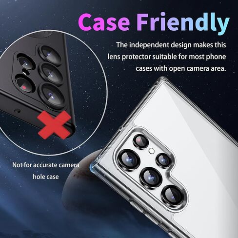 Camera Lens Protector for Samsung Galaxy S25 Ultra, Individual Tempered Glass Aluminum Alloy Ring Lens Cover with Installation Tray Fit for Samsung Galaxy S25 Ultra Diamond Colorful in Saudi Arabia