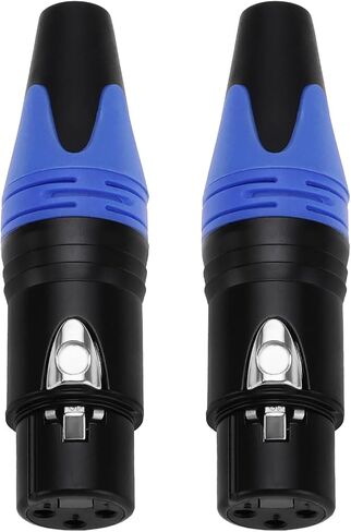 The Lord of the Tools 2Pcs Female 3-Pin XLR Connector Plug 3-Pin in Line XLR Connectors for Microphone Mic Cable Plug Connector Audio Speaker Socket Blue in Saudi Arabia