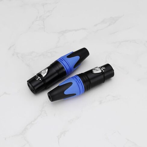 The Lord of the Tools 2Pcs Female 3-Pin XLR Connector Plug 3-Pin in Line XLR Connectors for Microphone Mic Cable Plug Connector Audio Speaker Socket Blue in Saudi Arabia