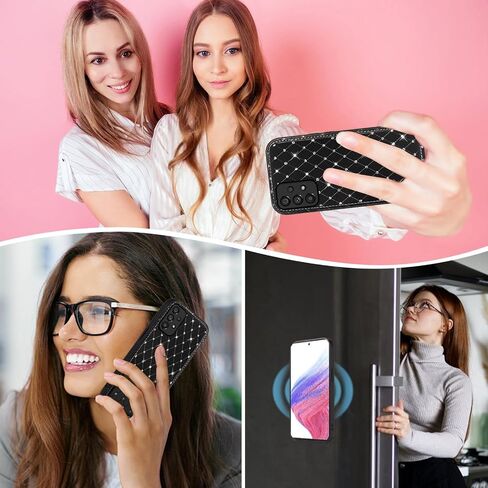 Asuwish Phone Case for Samsung Galaxy A53 5G Zipper Wallet غطاء خلايا مغناطيسية قابلة للفصل مع حزام الشاشة Crossbody Strap Bling Flip Card Card A 53 G5 53A SM A536U 6.5 "2022 Women Pink in Saudi Arabia