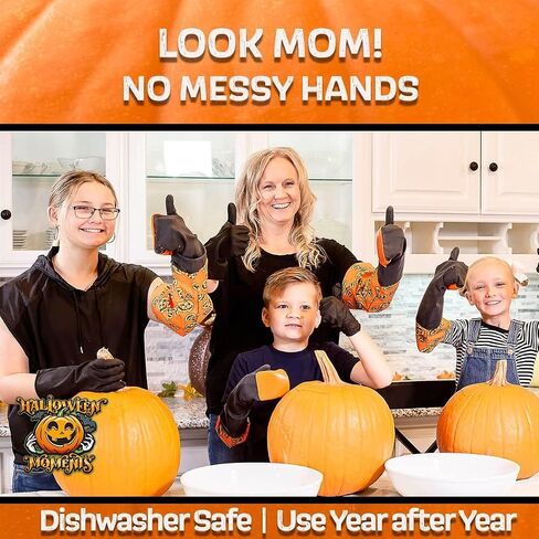 Pumpkin Scraper Glove – As Seen On Shark Tank - Mess Free and Fun Pumpkin Carving Kit – Carve and Clean Jack-O-Lantern Guts with Ease and Zero Mess on Your Hands! (Adult Kit) in Saudi Arabia