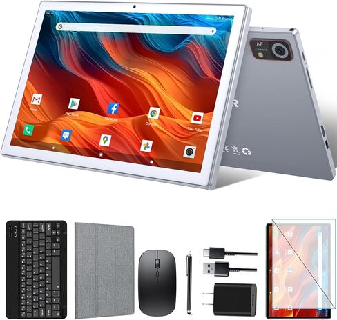 Android 14 Tablet 10.1 inch ، تخزين 128 جيجا بايت ، 8 جيجا بايت (4+4) ذاكرة الوصول العشوائي ، أوكتورا ، و 5 جرام لوحي واي فاي ، بطارية 7000 مللي أمبير في الساعة ، BT 5.0 ، GPS ، كاميرا 13 ميجابكسل+8 ميجابكسل ، GMS معتمدة ، 1 تيرابايت قابلة للتوسيع مع لوحة in Kuwait