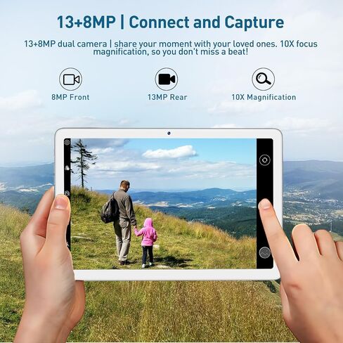 Android 14 Tablet 10.1 inch ، تخزين 128 جيجا بايت ، 8 جيجا بايت (4+4) ذاكرة الوصول العشوائي ، أوكتورا ، و 5 جرام لوحي واي فاي ، بطارية 7000 مللي أمبير في الساعة ، BT 5.0 ، GPS ، كاميرا 13 ميجابكسل+8 ميجابكسل ، GMS معتمدة ، 1 تيرابايت قابلة للتوسيع مع لوحة in Kuwait