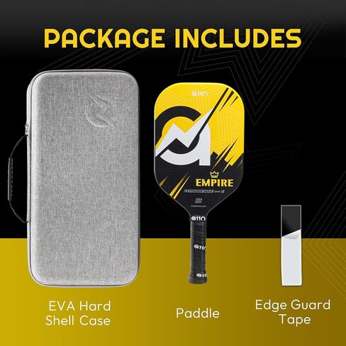 A11N SPORTS Empire Thermoformed Edgeless Pickleball Paddle | Carbon Fiber Face with SuperGrit Texture for Ultimate Spin | Longer Handle for Double-Handed Backhand in Saudi Arabia