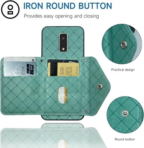 Compatible with Tracfone BLU View 4 Wallet Case with Crossbody Shoulder Strap Stand Credit Card Holder Lanyard Slot Cell Accessories Phone Cover for Blue View4 B135DL Women Blue in Saudi Arabia