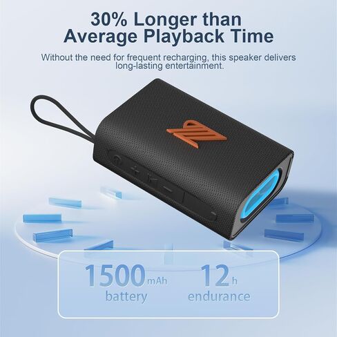 Bluetooth Speaker TWS Small Speakers Clear Loud Stereo Sound Portable Media Players Wireless Speaker with Lights IPX5 Waterproof Speakers Long Playtime for Home Party Outdoor Beach Electronic Gadgets in Kuwait