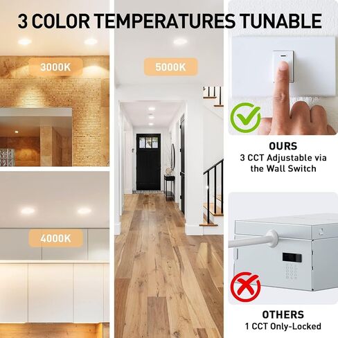 الإضاءة الذكية المريحة 6 بوصة-6 حزمة Wi-Fi Bluetooth Ultra-thin LED LED RECOURED RGBCW مع الإضاءة الوصلة 13W ، 1100LM ، 2700K-6500K ، CRI80+ العمل مع Alexa/Google/Siri in Saudi Arabia