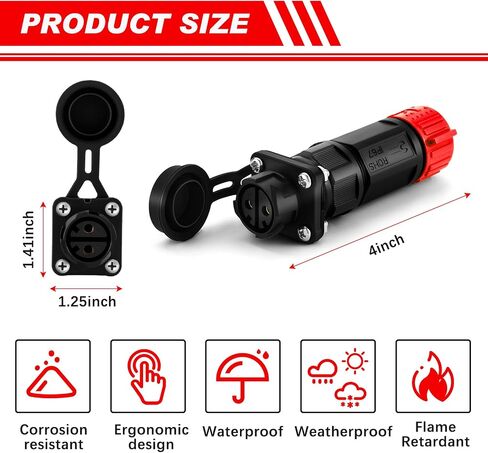 Amylove 2 Sets Trolling Motor Plug Receptacle Set Marine Boat Power Connector Waterproof Boat Plug 12 24 36 48 Volt Marine Plug for Freshwater Saltwater Trolling Motor Fishing Reel in Saudi Arabia