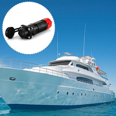 Amylove 2 Sets Trolling Motor Plug Receptacle Set Marine Boat Power Connector Waterproof Boat Plug 12 24 36 48 Volt Marine Plug for Freshwater Saltwater Trolling Motor Fishing Reel in Saudi Arabia