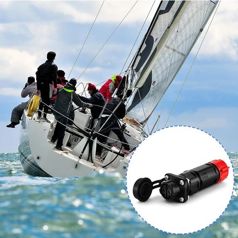 Amylove 2 Sets Trolling Motor Plug Receptacle Set Marine Boat Power Connector Waterproof Boat Plug 12 24 36 48 Volt Marine Plug for Freshwater Saltwater Trolling Motor Fishing Reel in Saudi Arabia