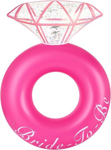 HeySplash Pool Floats for Adults, Large Floats Inflatable Floatie Loungers with Glitter, Swim Tube River Lake Wedding Bride Engagement Party Decor Toy Raft, Flower Bachelorette Fun Decor, Light Pink in Kuwait