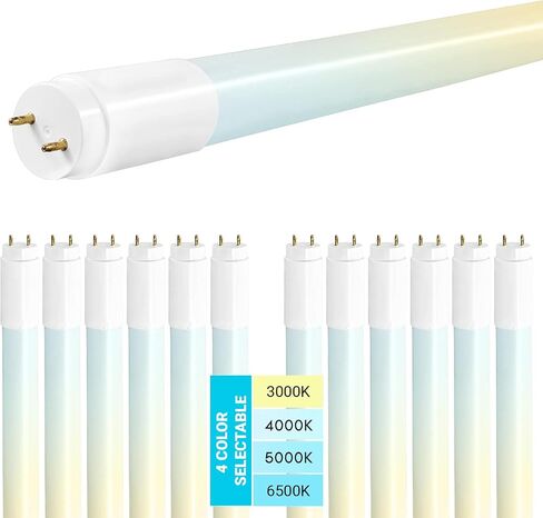 4FT T8 LED Tube Light, Type A+B, 12W/15W/18W/22W, 3000K | 4000K | 5000K | 6500K, Single and Double End Powered, Plug and Play or Ballast Bypass, 2860 Lumens, F32T8, 120-277V, Frosted Cover (4 Pack) in Saudi Arabia