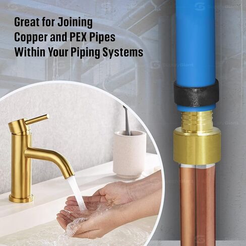 QTGB1258-5 أنثى عرق النحاس محول X PEX Barb Pipe Fitting ، 1/2 × 5/8 ، نحاس in Kuwait