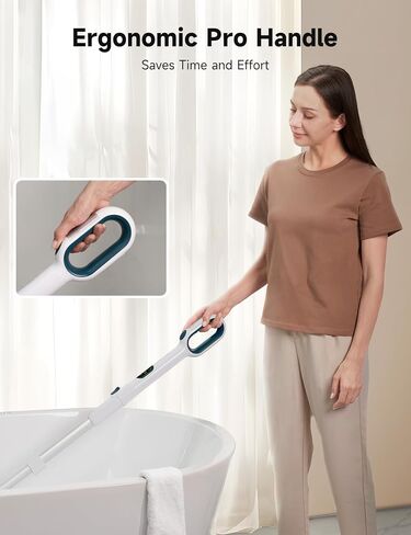 HiCOZY Electric Spin Scrubber HS1 Pro, Shower Scrubber with 2024 New Upgraded Voice Prompt LED Smart Display, Cleaning Brush with 4 Adjustable Speeds, 6 Replaceable Brush Heads Light White in Saudi Arabia