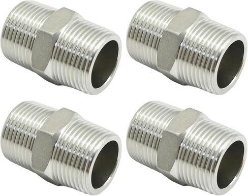 4 PCS NPT Hex Nipple Stainless Steel 304 استبدال الأنابيب الخيوط لأنابيب Home Brew Kit (3/8 ") in Kuwait