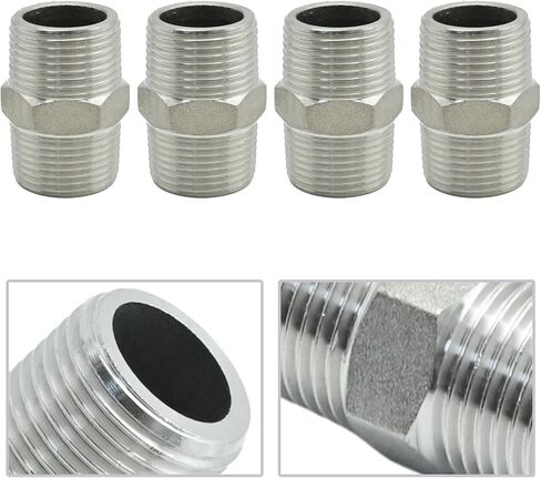 4 PCS NPT Hex Nipple Stainless Steel 304 استبدال الأنابيب الخيوط لأنابيب Home Brew Kit (3/8 ") in Kuwait