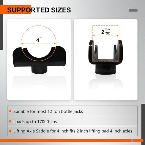 Bottle Jack Axle Adapter Lifting Saddle 3 Inch Round Axle Tube Fits1.25 to 1.60 inches Bottle Jack Adapter Jack Axle Saddle Jack Lifting Platform for Garage Farm Ranch Trailer RV in Kuwait