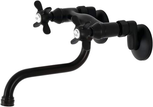 Kingston Brass KS116SB Center Center Wall Mount Bathrate Faucet ، النحاس المصقول 10.38 × 6 × 5.44 in Kuwait