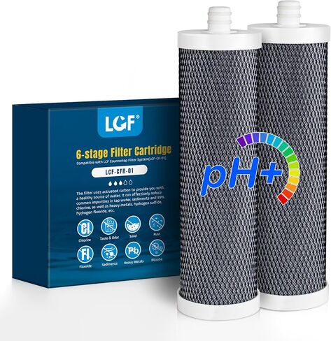 LCF Countertop Filter System(LCF-CF-01) Replacement Filter, 6-stage Countertop Water Filter, Reduces Lead, Bad Taste and up to 99% Chlorine, 16,000 Gallons, 2 Pack in Saudi Arabia
