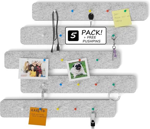 شرائط لوحة الفلين للجدران، لوحة فلين لاصقة قوية للمكتب، 5 شرائط فلين شريط نشرة مع دبابيس دفع للوحة الفلين الصغيرة لجدار المكتب (وردي) in Kuwait