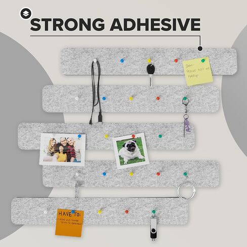 شرائط لوحة الفلين للجدران، لوحة فلين لاصقة قوية للمكتب، 5 شرائط فلين شريط نشرة مع دبابيس دفع للوحة الفلين الصغيرة لجدار المكتب (وردي) in Kuwait