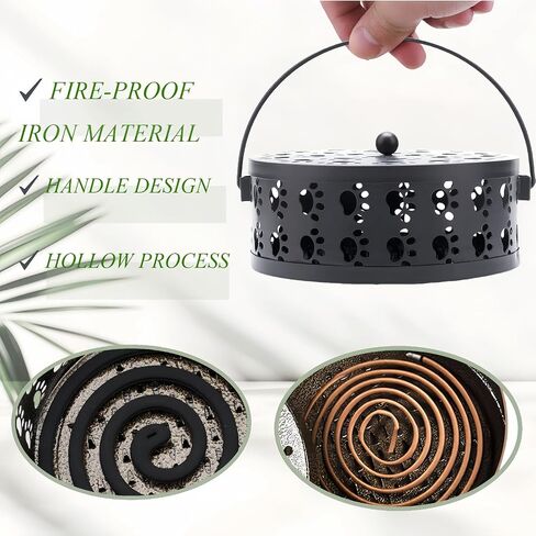 Cute Cat's Claw Mosquito Coil Holder with Handle Metal Fireproof Mosquito Coils Burner Outdoor Camping Use in Saudi Arabia