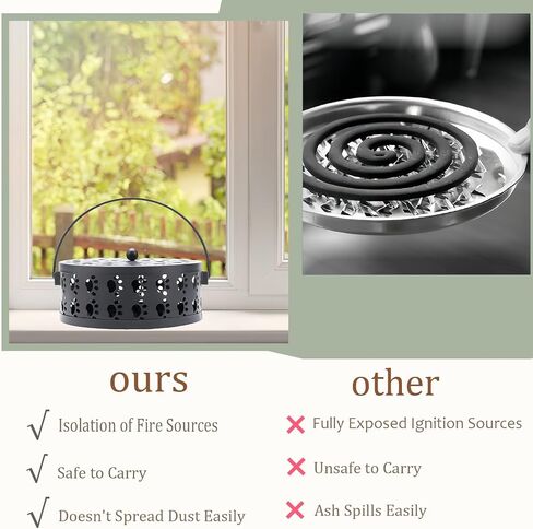 Cute Cat's Claw Mosquito Coil Holder with Handle Metal Fireproof Mosquito Coils Burner Outdoor Camping Use in Saudi Arabia