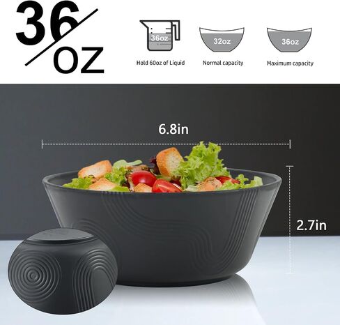 Homienly Wheat Straw Bowl Sets of 6-36oz Cereal Bowls with Textured Design,Microwave and Dishwasher Safe Bowls,Soup Bowl Sets Alternative for Plastic Bowls for Serving Soup,Salad - Multi in Saudi Arabia